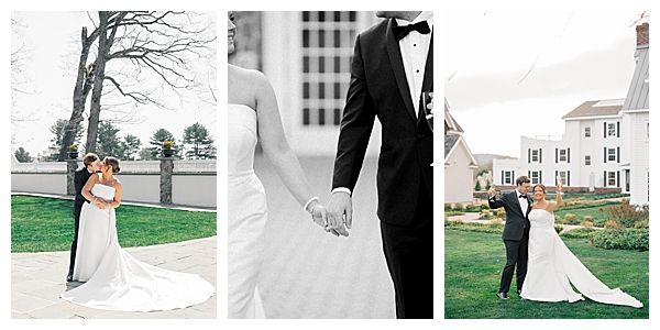 bride and groom during golden hour
