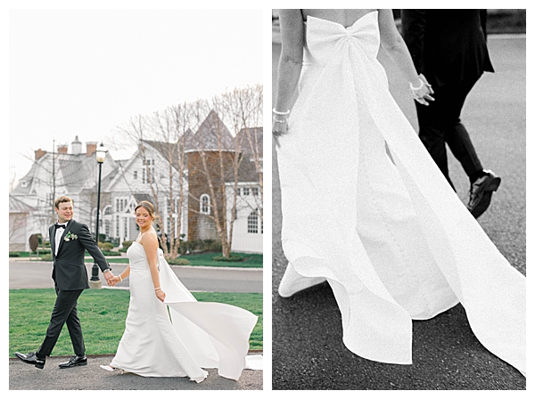 Golden hour portraits of Kellie and Tim at the Ryland Inn during their spring New Jersey wedding
