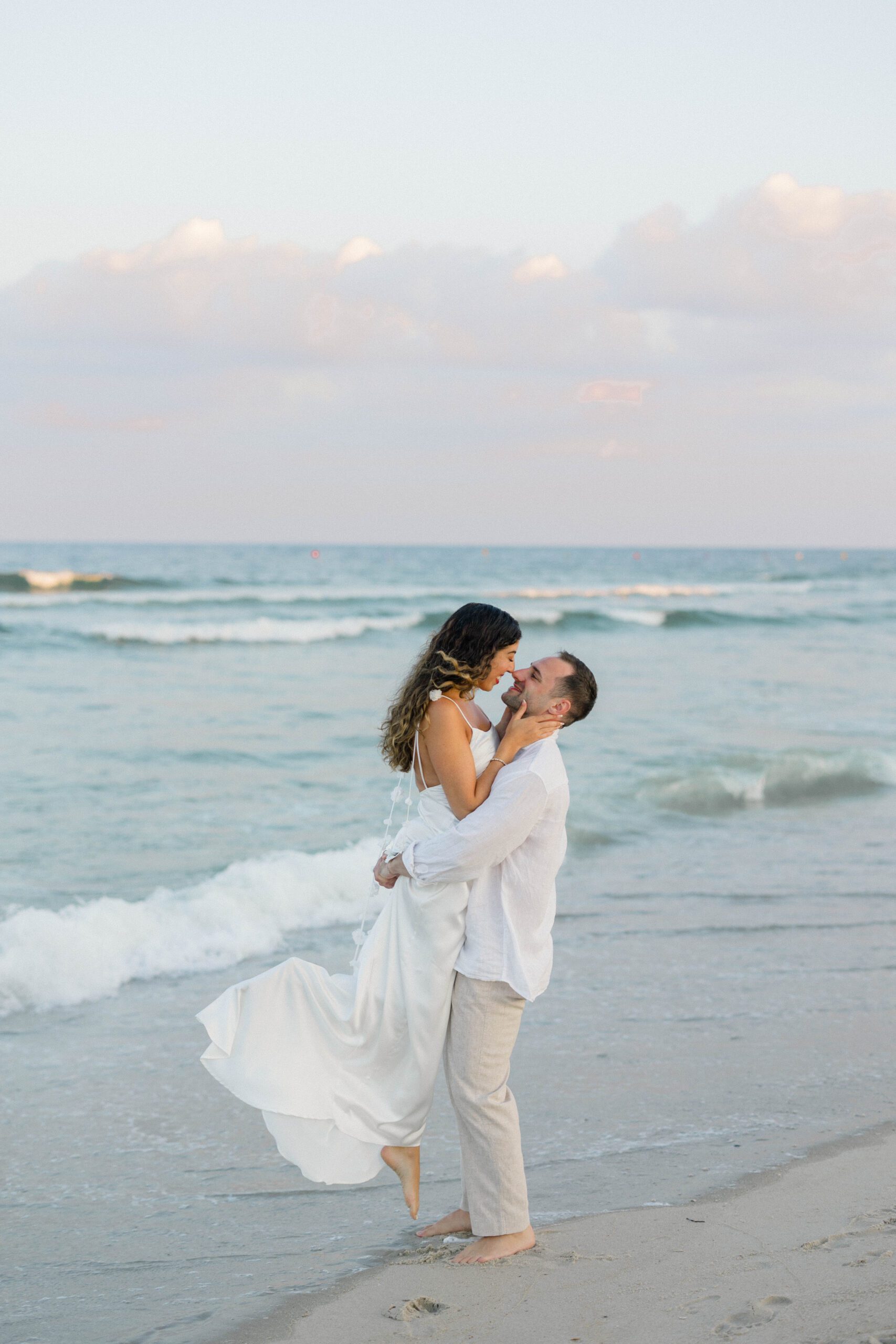 Long Beach Island engagement photographer — Rachel and Ben formal bay portraits at sunset