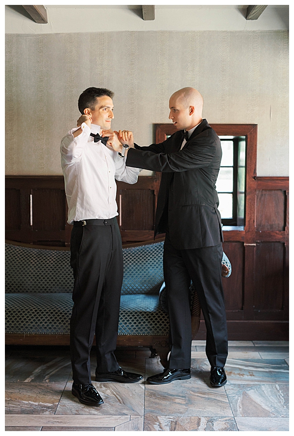groom getting ready on wedding day