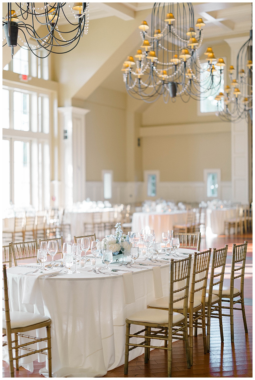 Ryland Inn grand ballroom wedding tablescape reception details