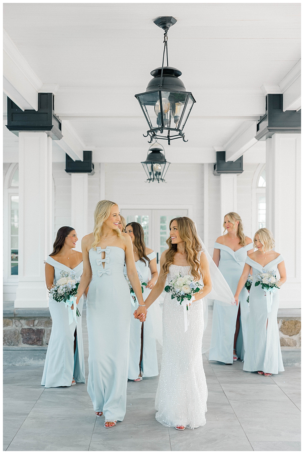 Ryland Inn wedding photographer full bridal party Heili and Gino