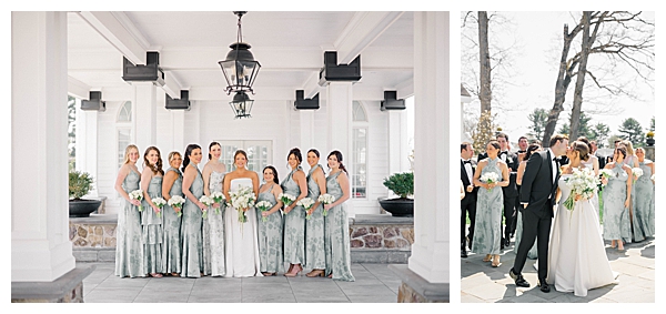 Bride and bridal party garden portraits at the Ryland Inn on a beautiful spring afternoon