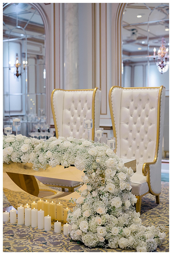 Sweetheart table at Legacy Castle wedding reception New Jersey