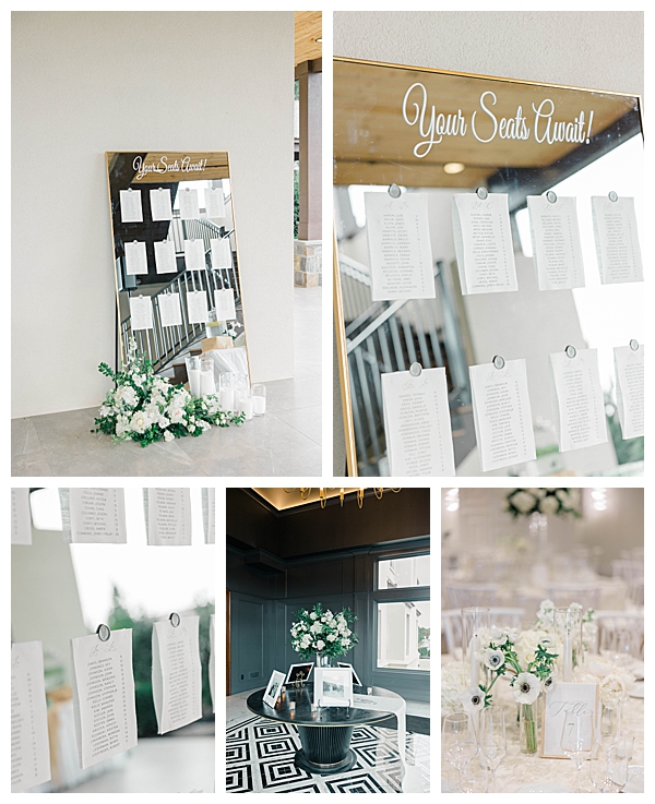 Wide shot of the reception room during Hannah and Jake's black tie celebration