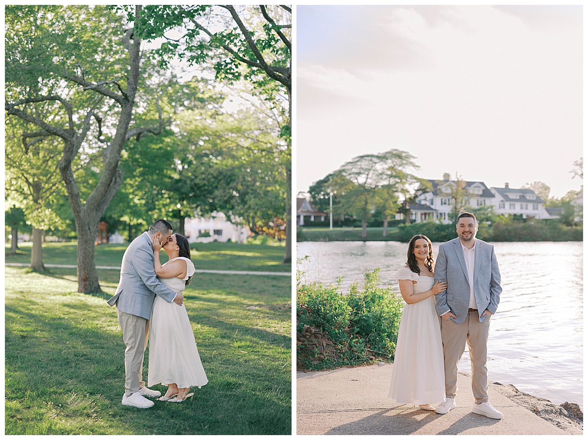 Romantic couple portraits at Divine Park Spring Lake NJ during golden hour