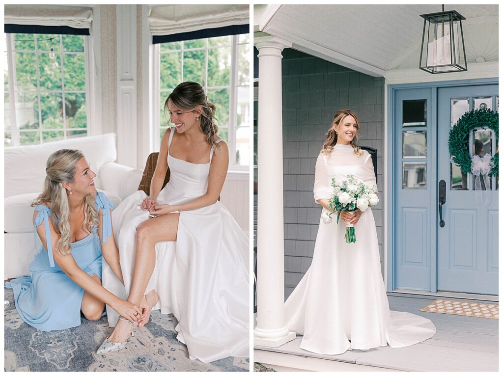 Maggie bridal portrait while getting ready Spring Lake wedding
