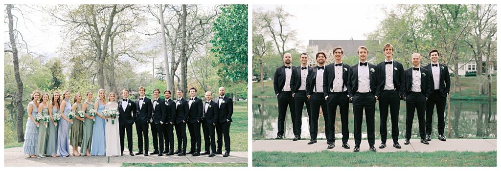 Bridal party portraits at Spring Lake Divine Park