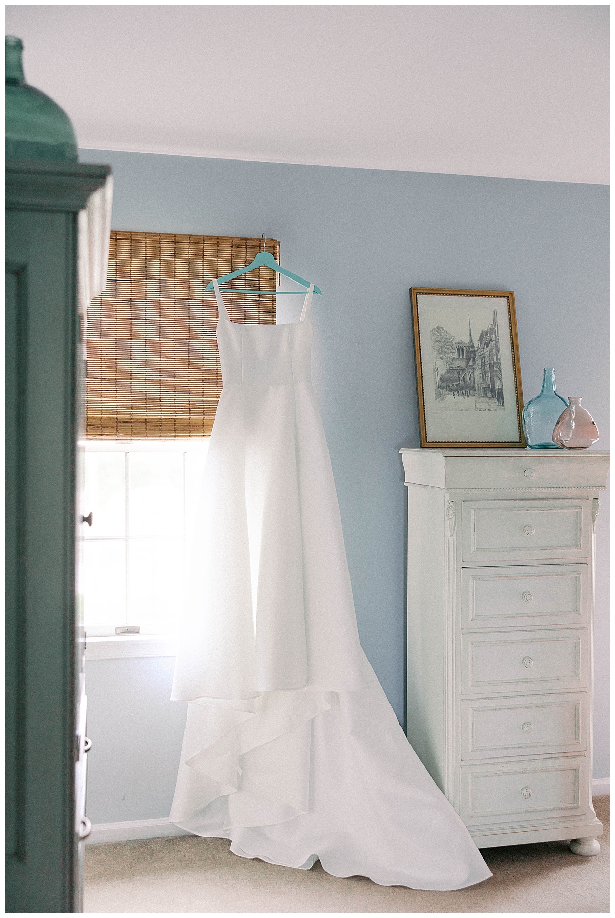 Maggie getting ready on her spring wedding day in Spring Lake NJ