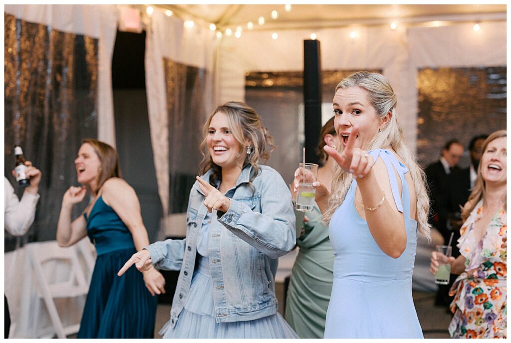 packed dance floor at spring lake wedding 