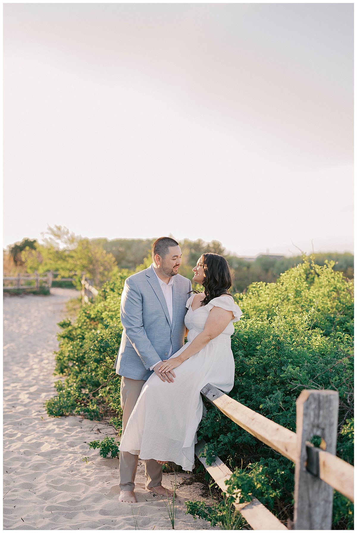 Puppy joins engagement session on the Jersey Shore with Natalie and Josh