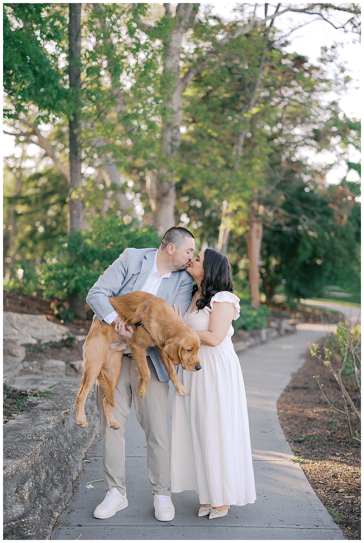 Puppy Mac joins Natalie and Josh for their engagement session in Spring Lake NJ