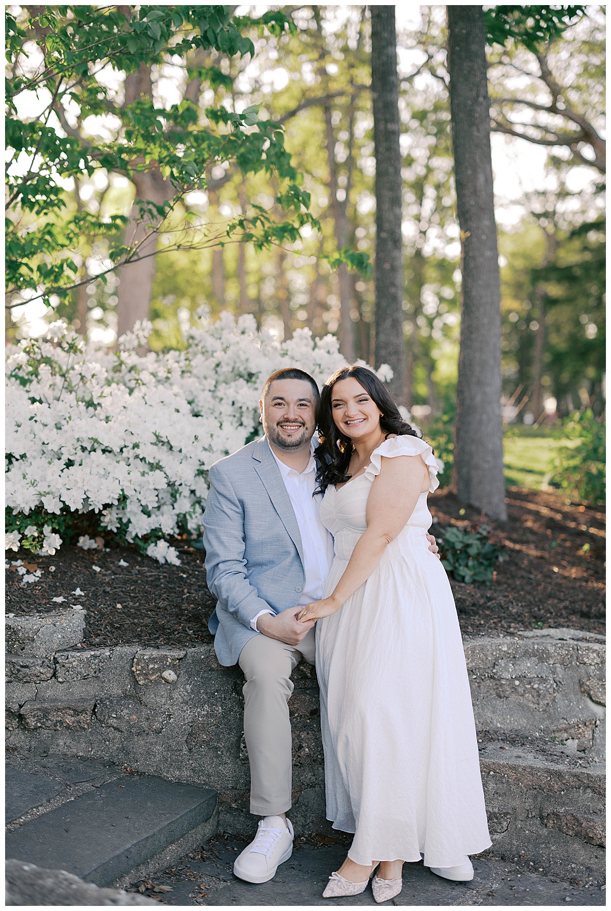Natalie and Josh with puppy Mac during their New Jersey engagement session
