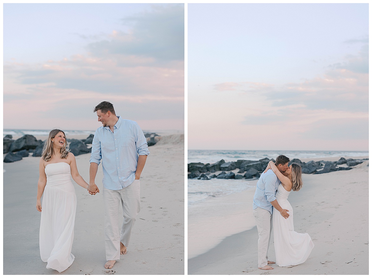 Jersey Shore golden hour engagement portraits of Amanda and Peter by Molly Sue Photography