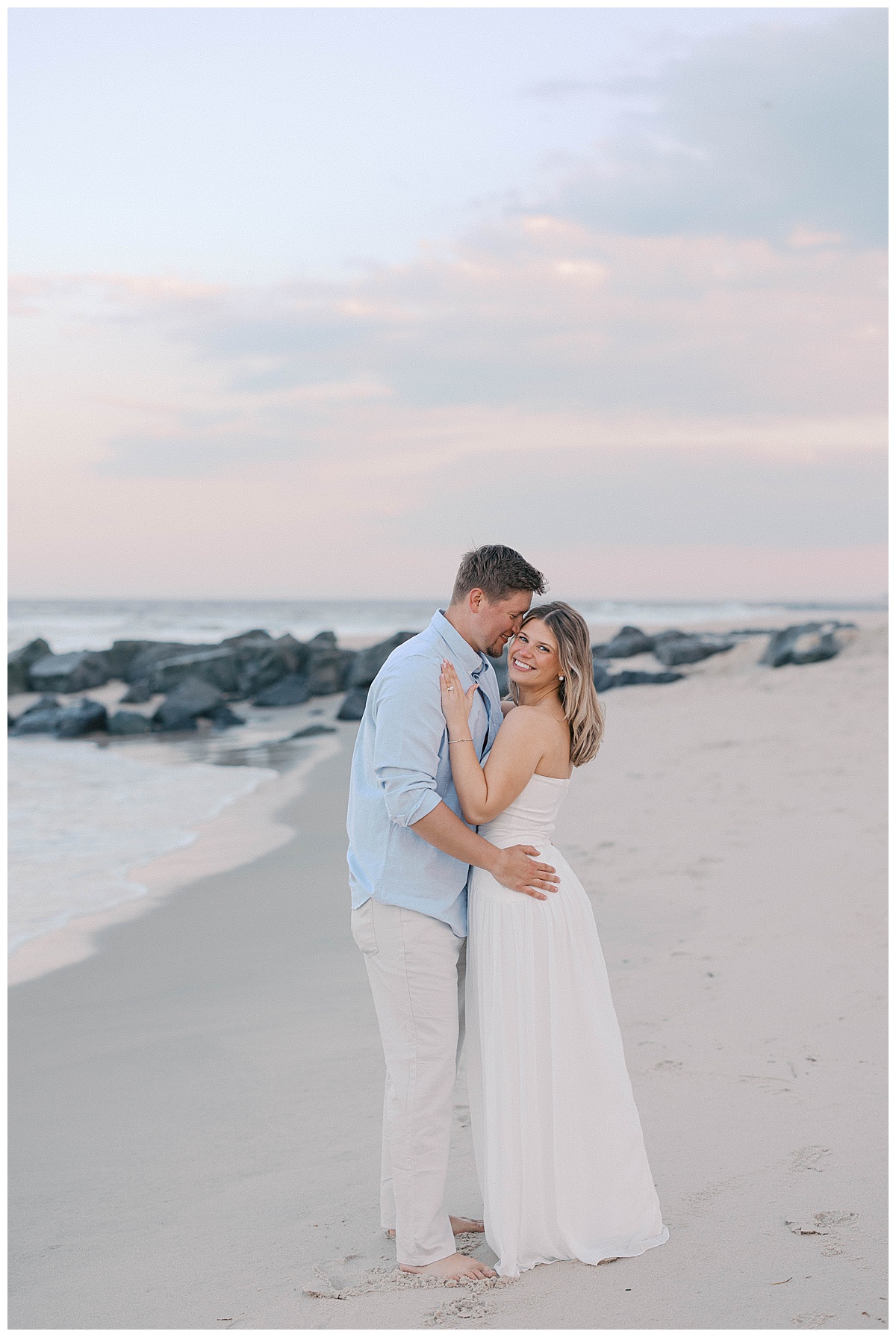 Summer beach engagement session at Sea Girt photographed by Molly Sue Photography