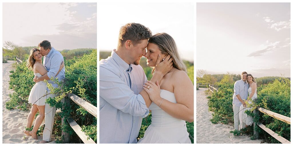 Sea Girt engagement photographer captures couple portraits along the Atlantic Ocean at sunset