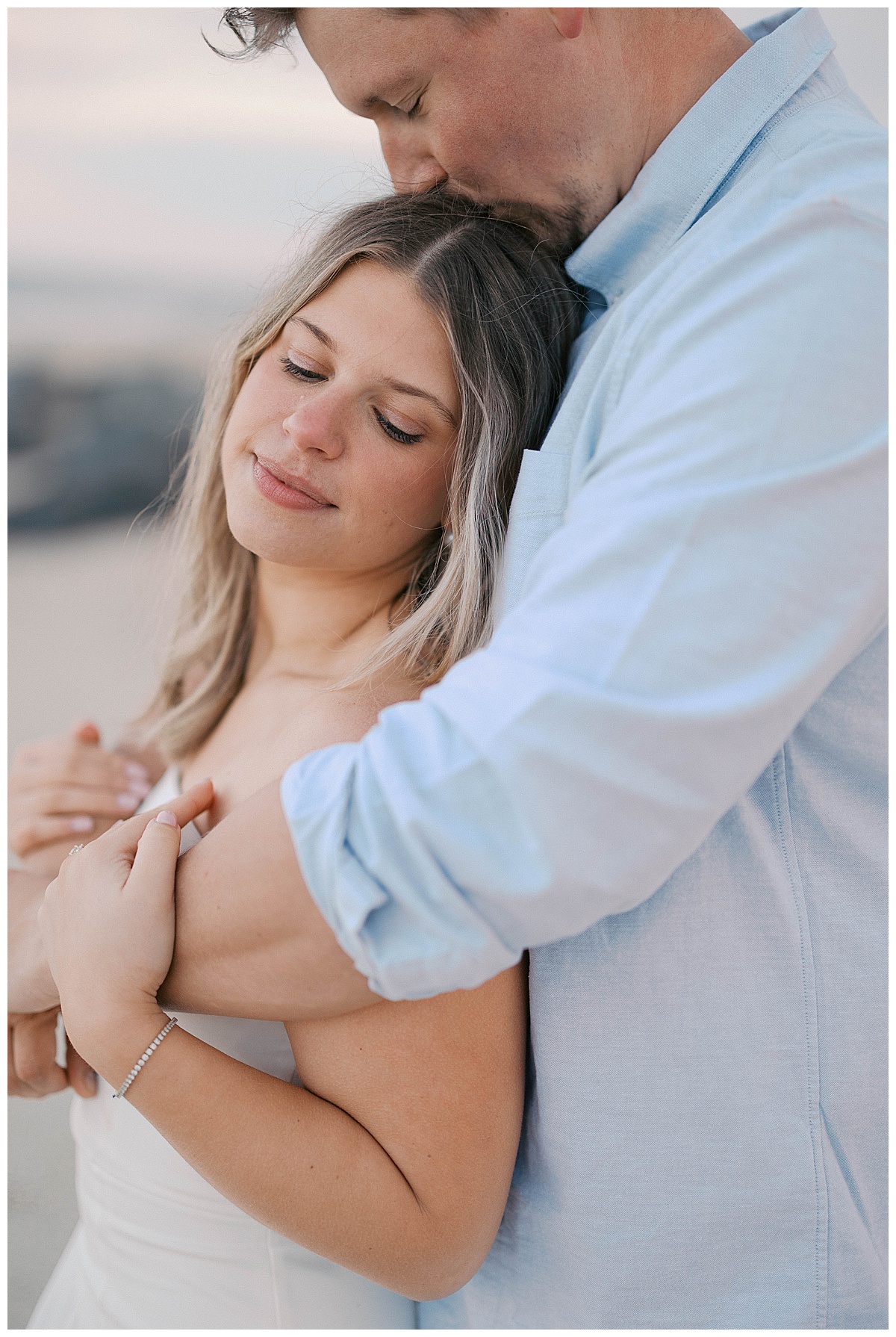 Sea Girt engagement photographer captures editorial portrait of Amanda in a flowing white gown