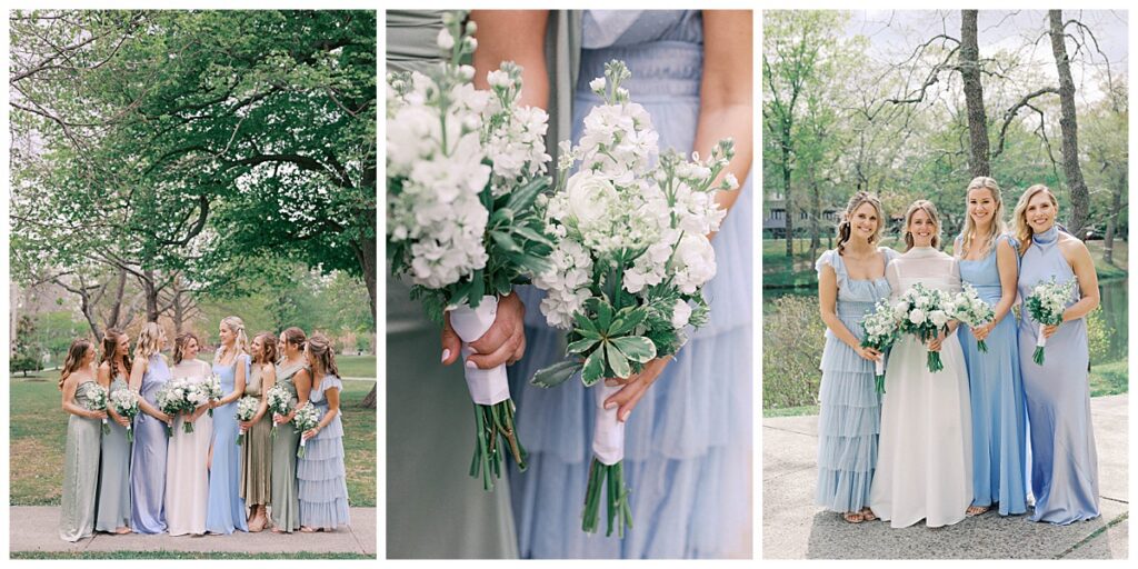 Spring Lake wedding mismatched bridesmaid dresses