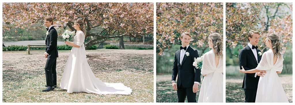 Spring Lake wedding photographer captures first look panoramic