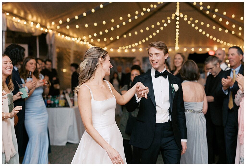 Spring Lake wedding tent dancing reception